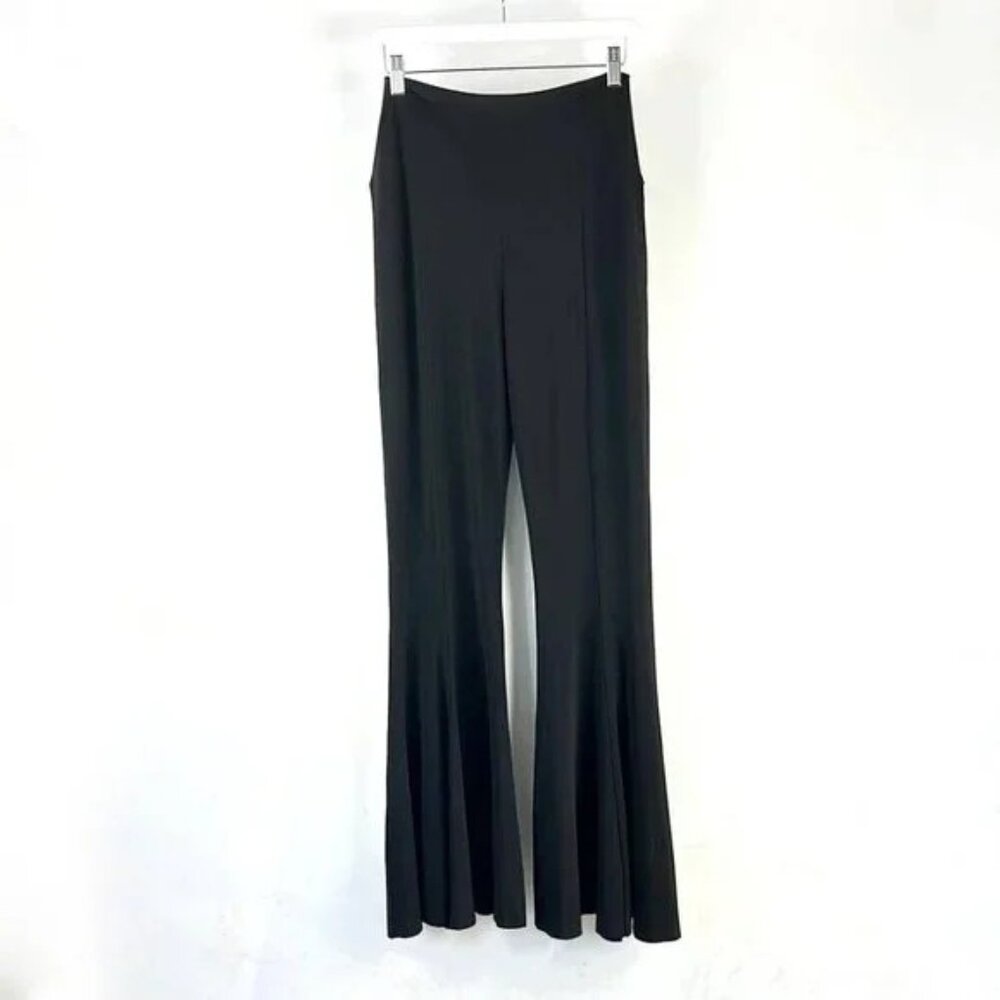 Norma Kamali Black Jersey Flared Fishtail Pants